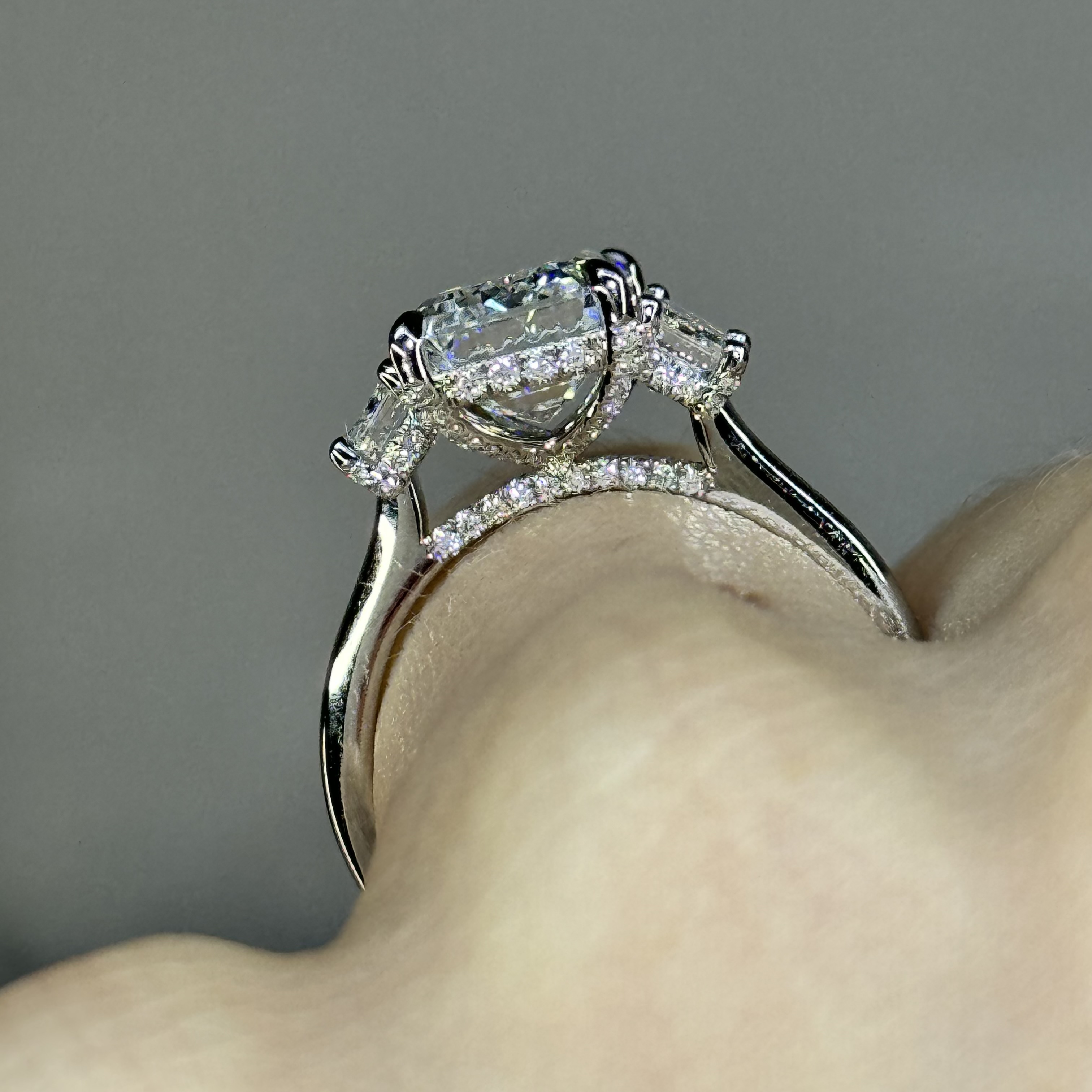 GIA 4.03ct E VS2 Emerald "Heidi" Engagement Ring Image 5 Forever Diamonds New York, NY