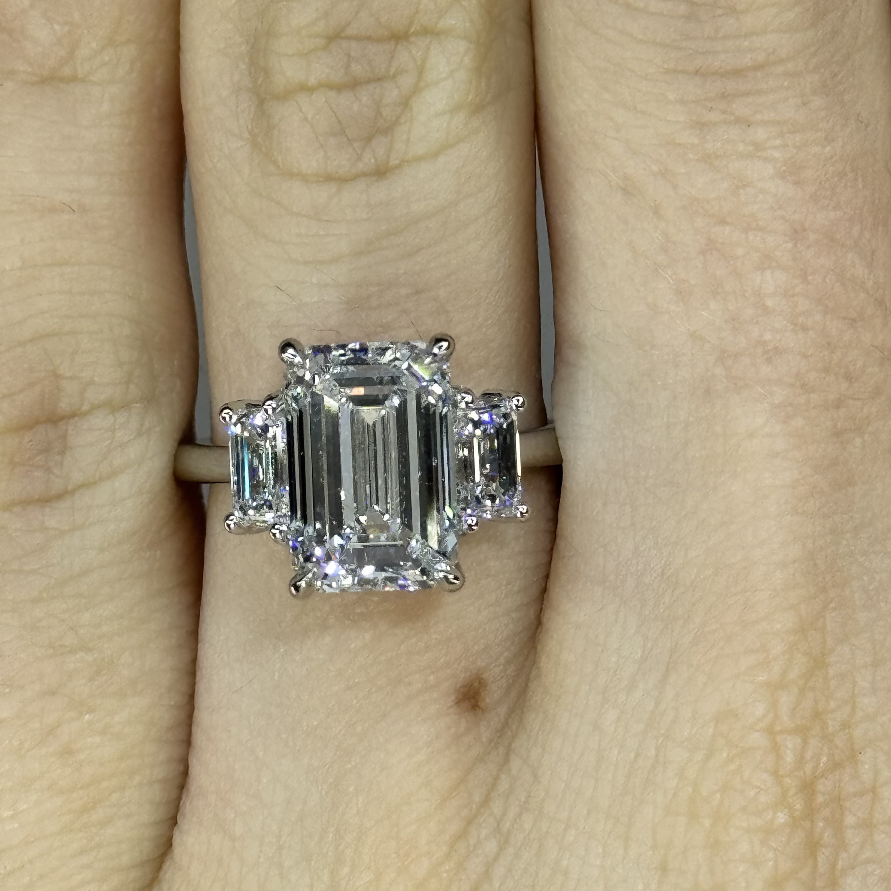 GIA 4.03ct E VS2 Emerald "Heidi" Engagement Ring Image 4 Forever Diamonds New York, NY