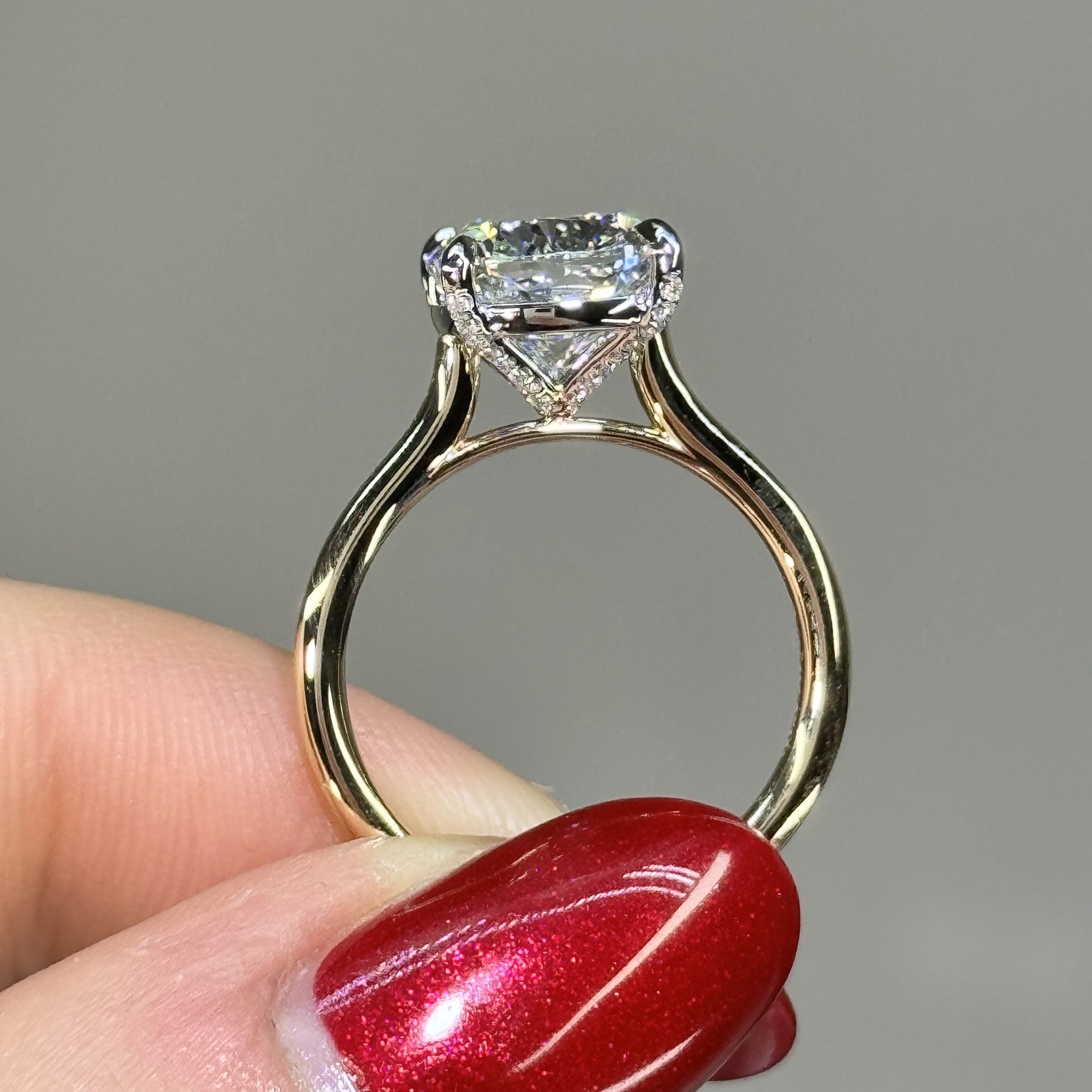 GIA 4.13 F VS2 Cushion "Cara" Engagement Ring Image 3 Forever Diamonds New York, NY