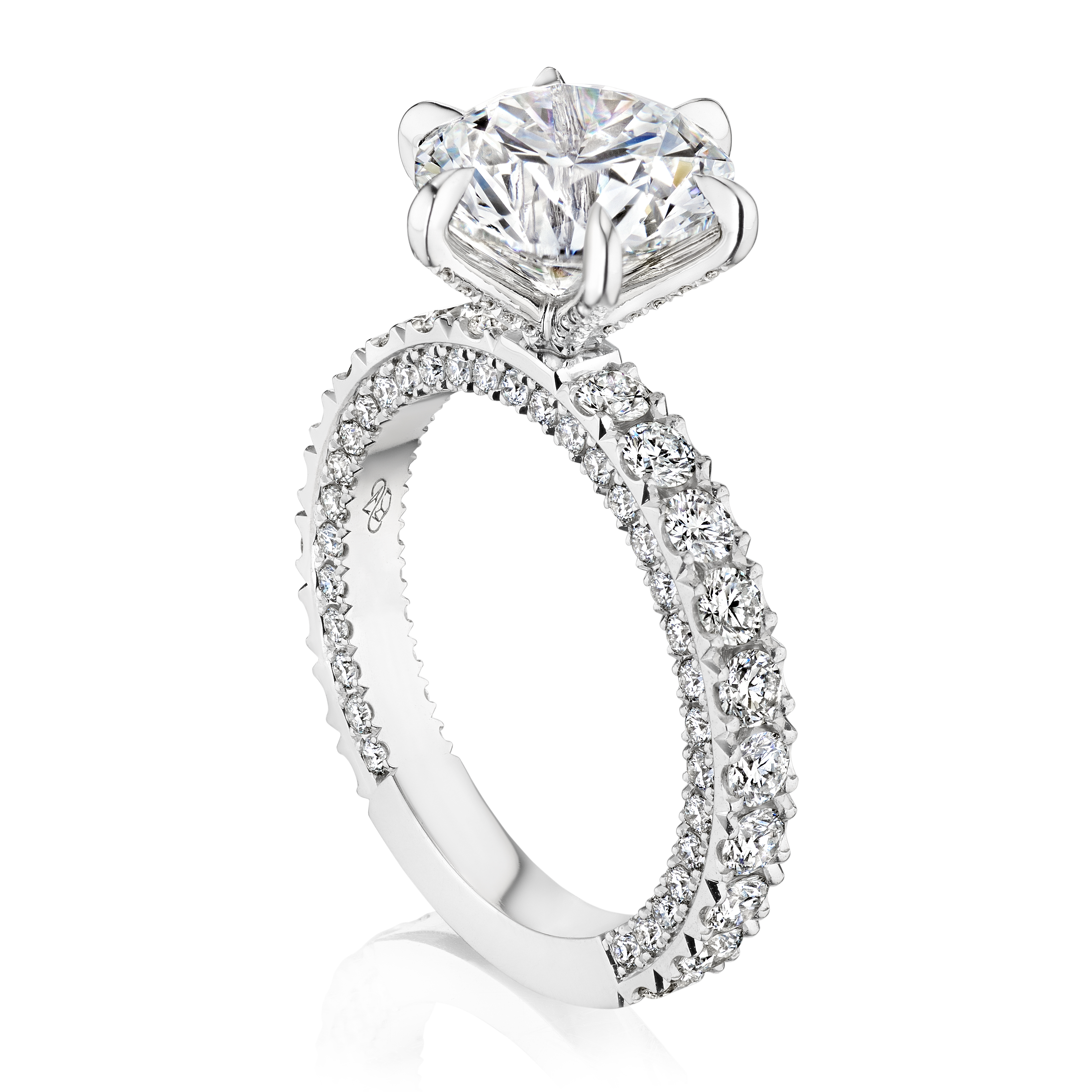 5.00ct E VVS2 Round "Jade" Engagement Ring Image 2 Forever Diamonds New York, NY