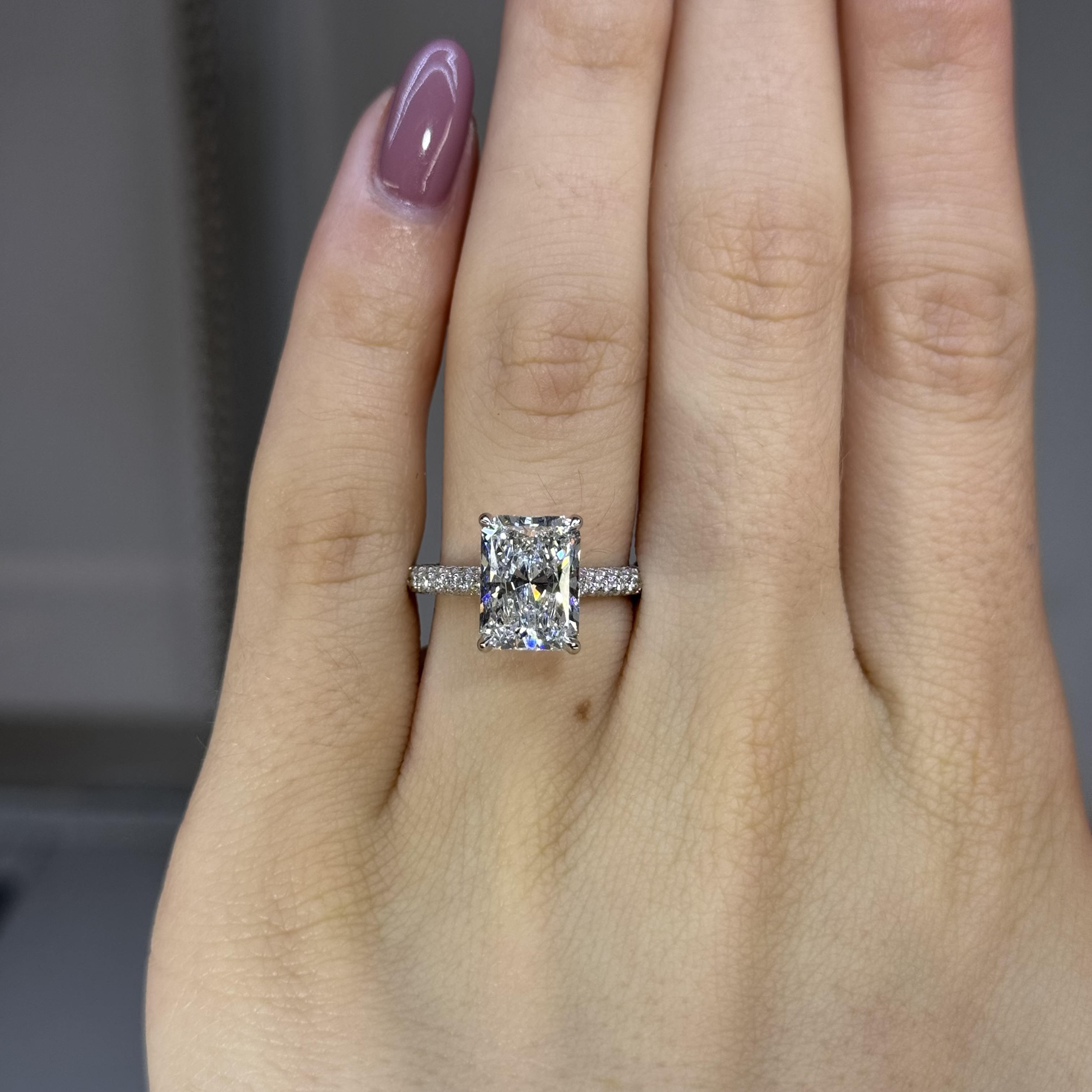 3.43ct F VS2 Radiant "Alexandria" Engagement Ring Forever Diamonds New York, NY