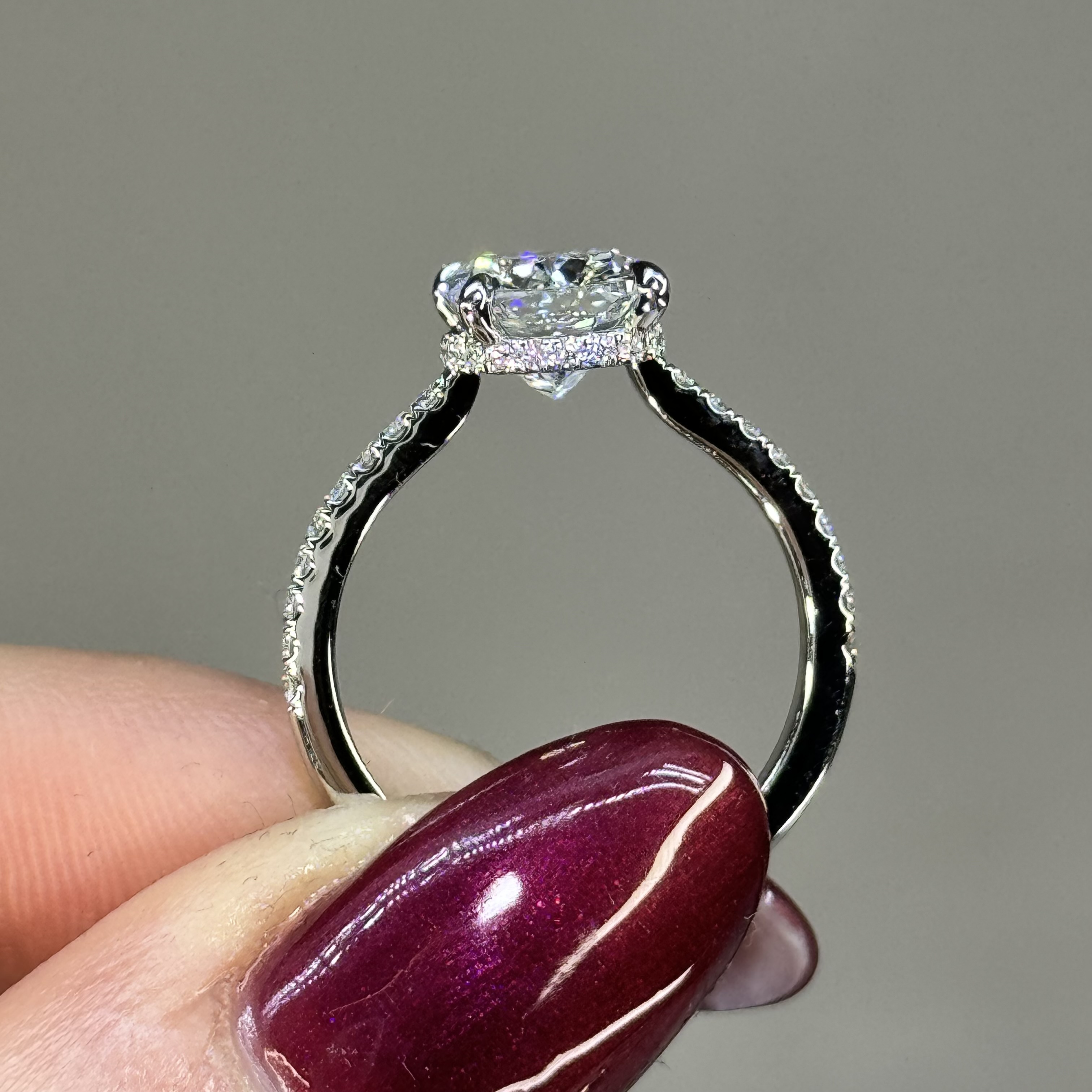 GIA 2.58 E VS2 Cushion "Harlow" Engagement Ring Image 5 Forever Diamonds New York, NY