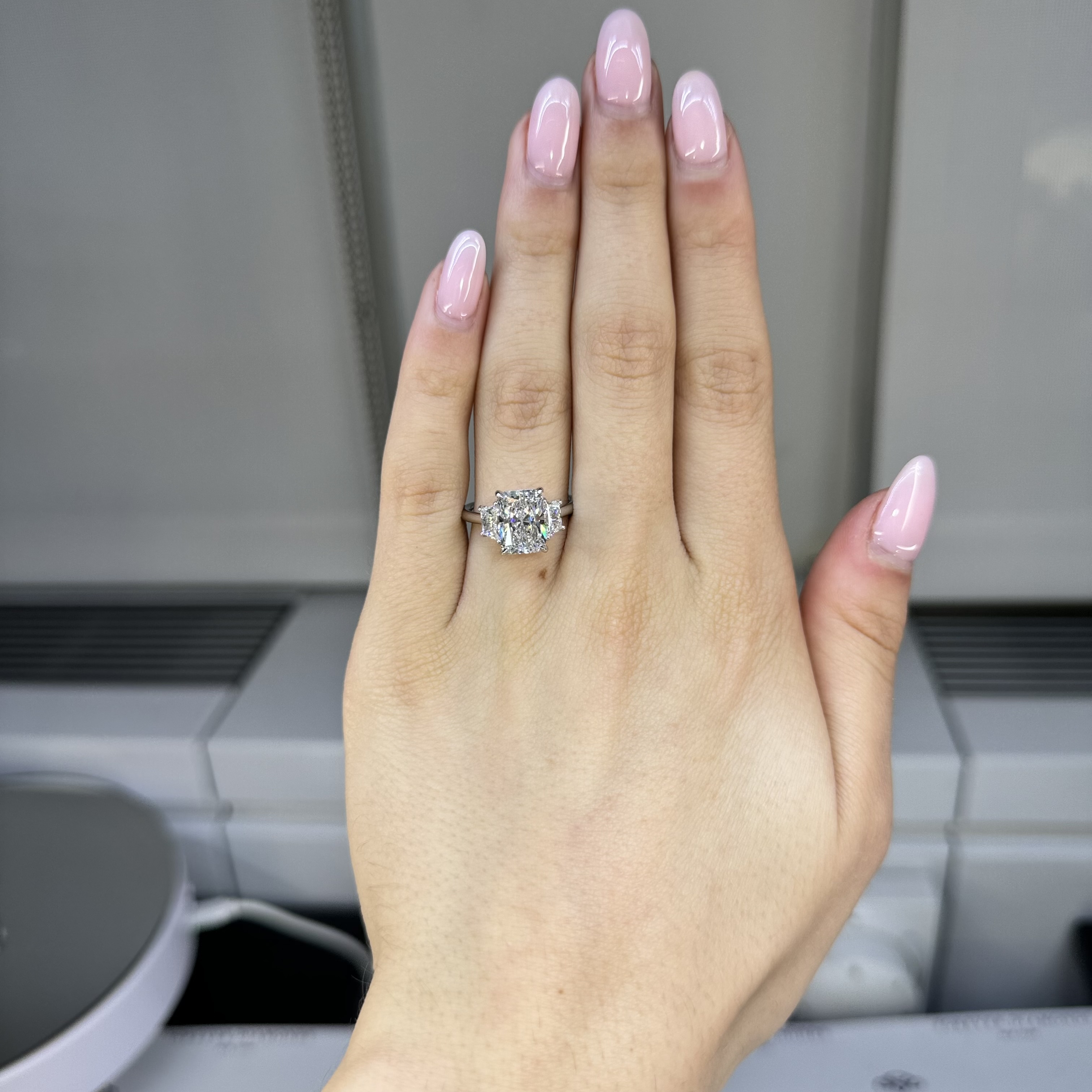 GIA 3.11ct E SI1 Radiant "Lori" Engagement Ring Forever Diamonds New York, NY