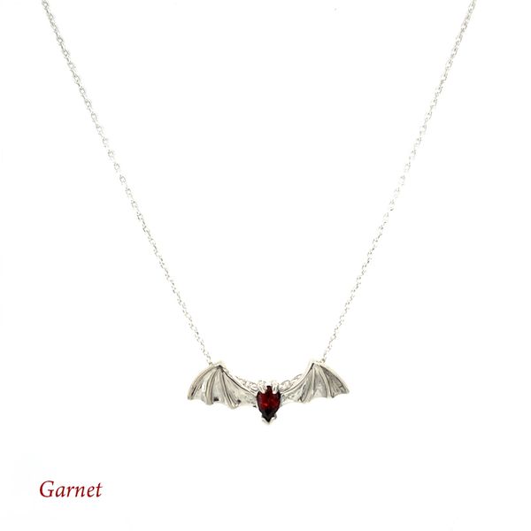 Austin Bat Pendant with Garnet Gemstone