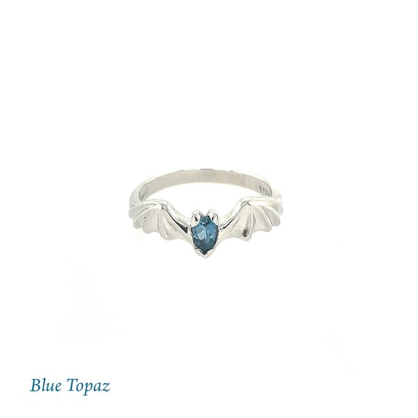 Austin Bat Ring with Blue Topaz Gemstone