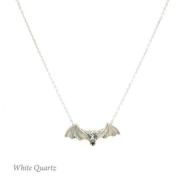 Austin Bat Pendant with White Quartz Gemstone