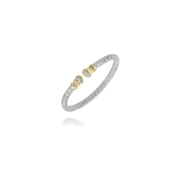 Vahan - 14k Yellow Gold & Sterling Silver Diamond Open Bracelet  James Gattas Jewelers Memphis, TN