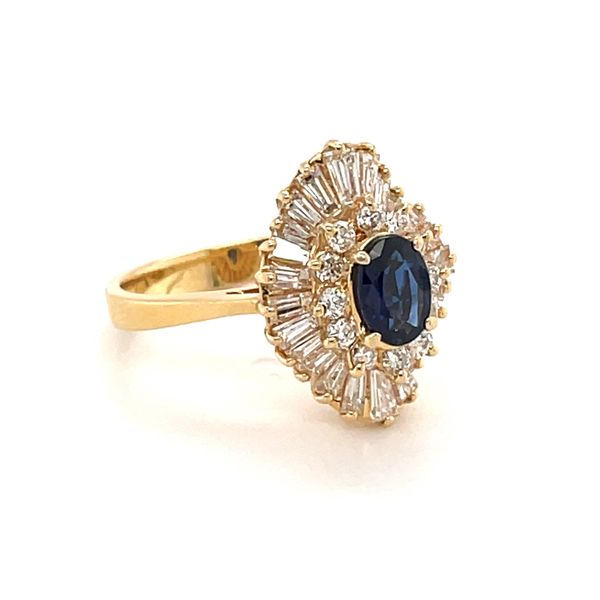 14kt  yellow gold blue Sapphire & diamond ring Image 2 James Gattas Jewelers Memphis, TN