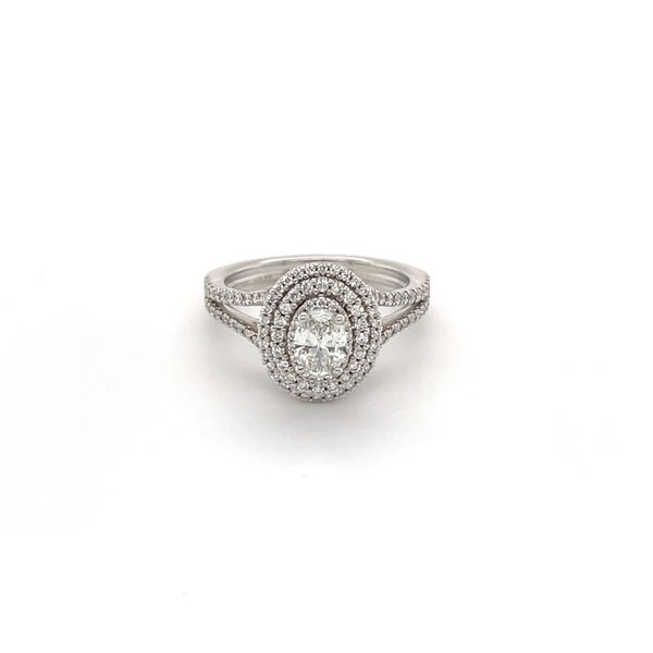 14k White Gold Double Halo Diamond Engagement Ring James Gattas Jewelers Memphis, TN