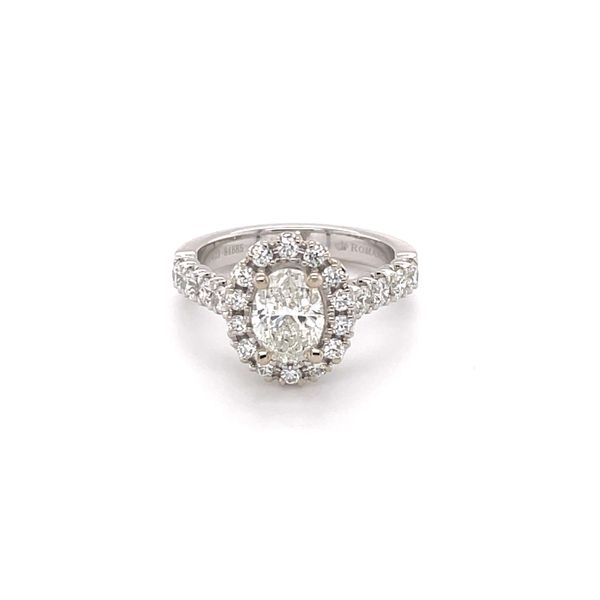 18K White Gold Halo Diamond Engagement Ring James Gattas Jewelers Memphis, TN