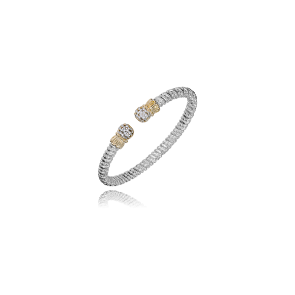 Vahan - 14kt Yellow Gold & Sterling Silver Diamond Open Bracelet James Gattas Jewelers Memphis, TN