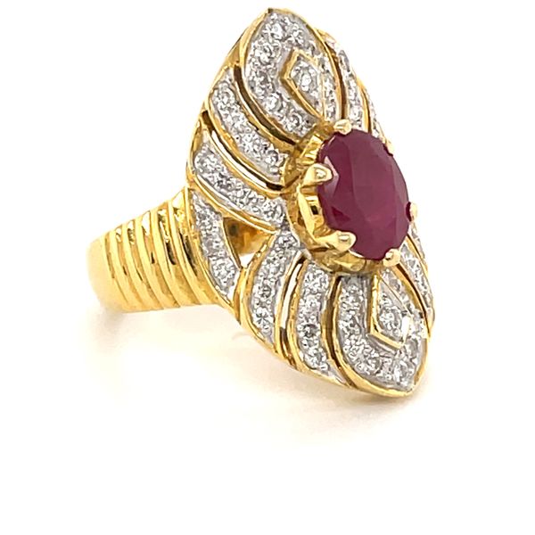 18kt Yellow Gold Ruby & Diamond Estate Ring  Image 2 James Gattas Jewelers Memphis, TN