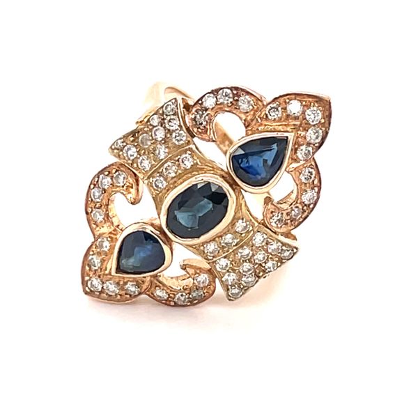 Estate 14kt yellow gold blue Sapphire ring James Gattas Jewelers Memphis, TN