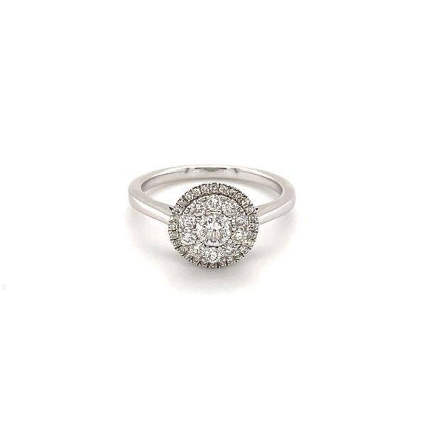 14k White Gold Double Halo Diamond Engagement Ring James Gattas Jewelers Memphis, TN