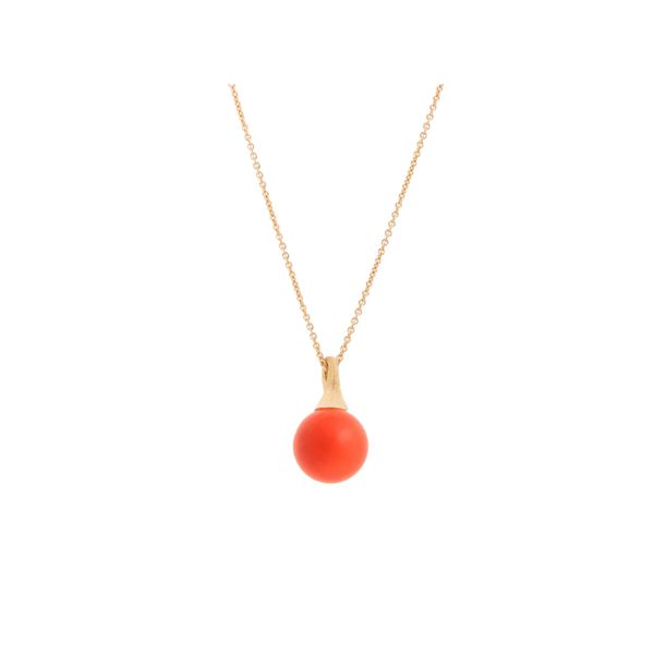 Marco Bicego 18K Yellow Gold & Red Coral Necklace George Press Jewelers Livingston, NJ