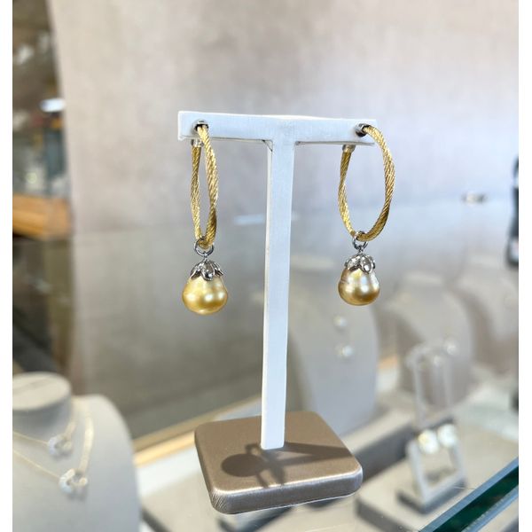 Alor Twisted Cable Hoop with Yellow South Sea Pearl George Press Jewelers Livingston, NJ