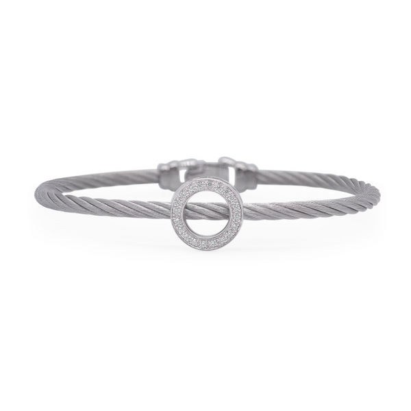 ALOR Grey cable bangle with open circle George Press Jewelers Livingston, NJ