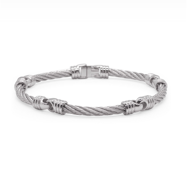 ALOR Grey Cable Link Soft Bracelet George Press Jewelers Livingston, NJ