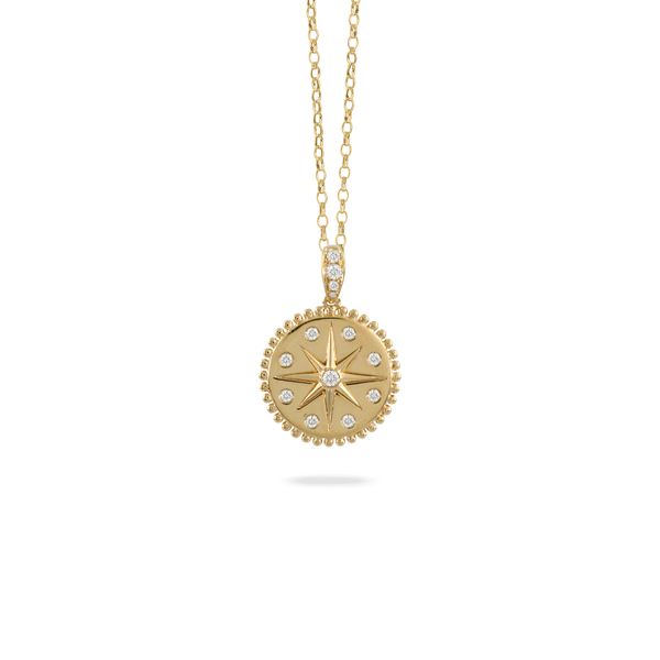 Doves 18K Yellow Gold Medallion Necklace George Press Jewelers Livingston, NJ