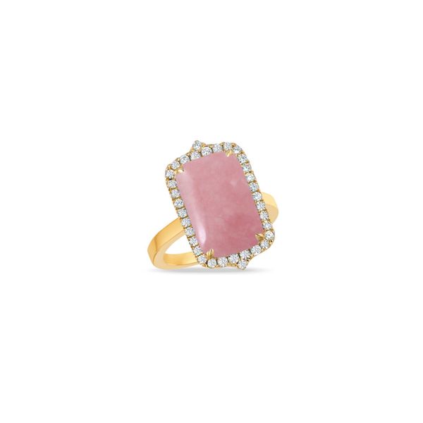 Doves Pink Opal and Diamond Ring  George Press Jewelers Livingston, NJ