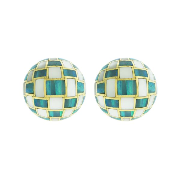 Tiffany Chekerboard Dome Earrings George Press Jewelers Livingston, NJ