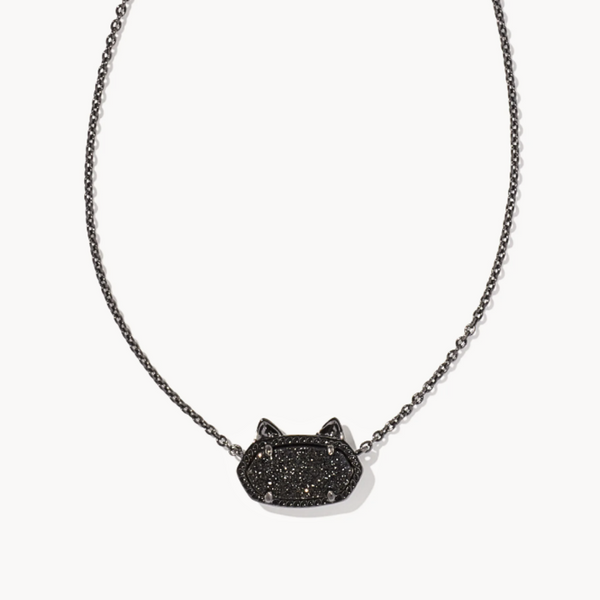 PREORDER Kendra Scott Gunmetal Black Cat Pendant Harris Jeweler Troy, OH