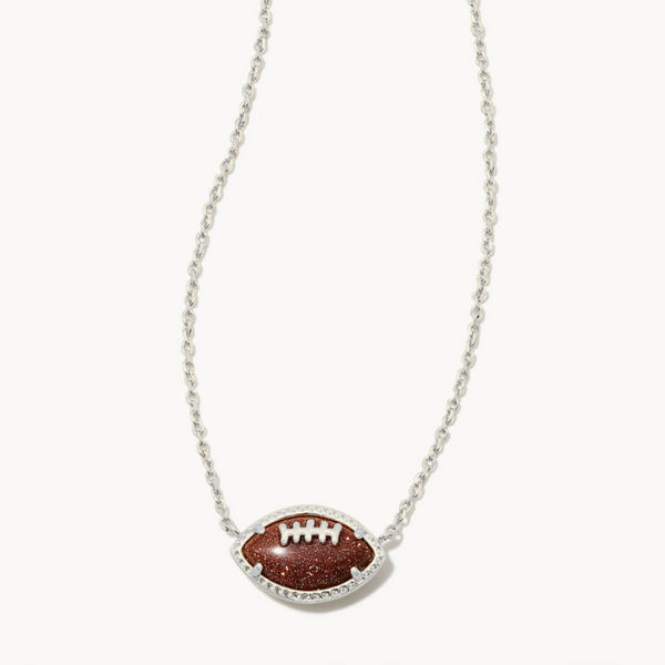 Kendra Scott White Gold-Tone Football Pendant Harris Jeweler Troy, OH