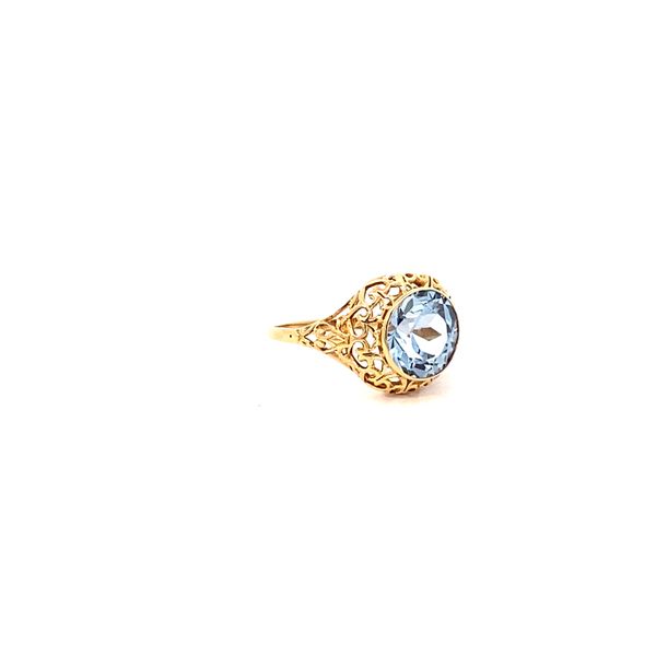 ESTATE FILIGREE GENUINE BLUE SPINEL RING Hart's Jewelry Wellsville, NY