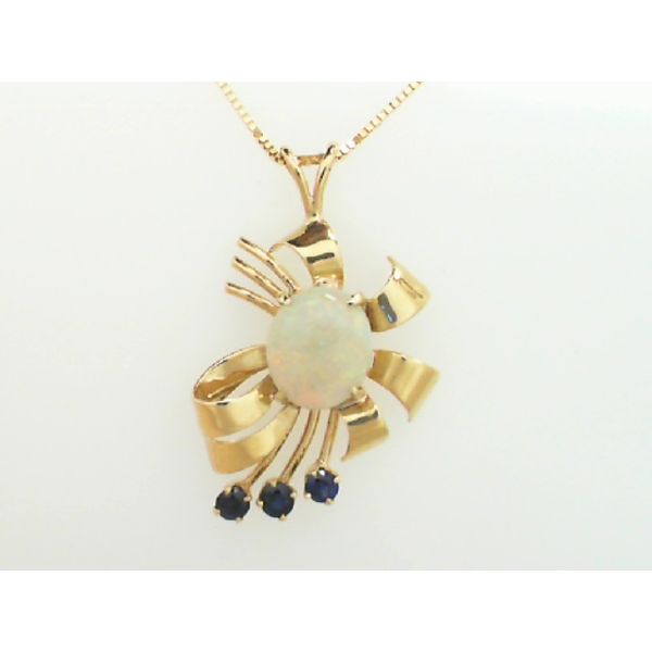 ESTATE OPAL AND SAPPHIRE PENDANT Hart's Jewelry Wellsville, NY