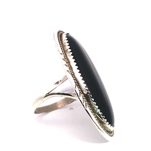 STERLING SILVER BLACK ONYX RING 200-03175 SS - Rings