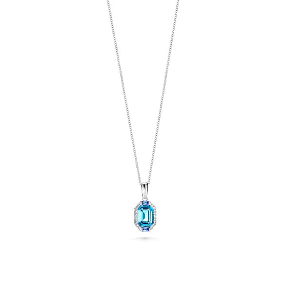 BLue Topaz Sapphire and Diamond Necklace  Heritage Fine Jewelers Rochester, NY