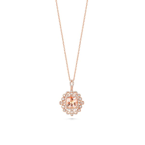 Vintage Style Morganite and Diamond Necklace  Heritage Fine Jewelers Rochester, NY