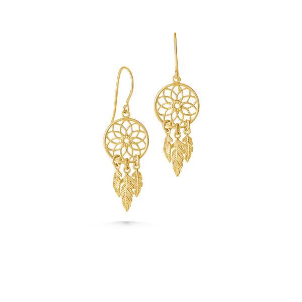 Gold Dangle Dream Catcher Earrings  Heritage Fine Jewelers Rochester, NY