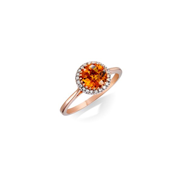 Citrine and Diamond Halo Ring  Heritage Fine Jewelers Rochester, NY