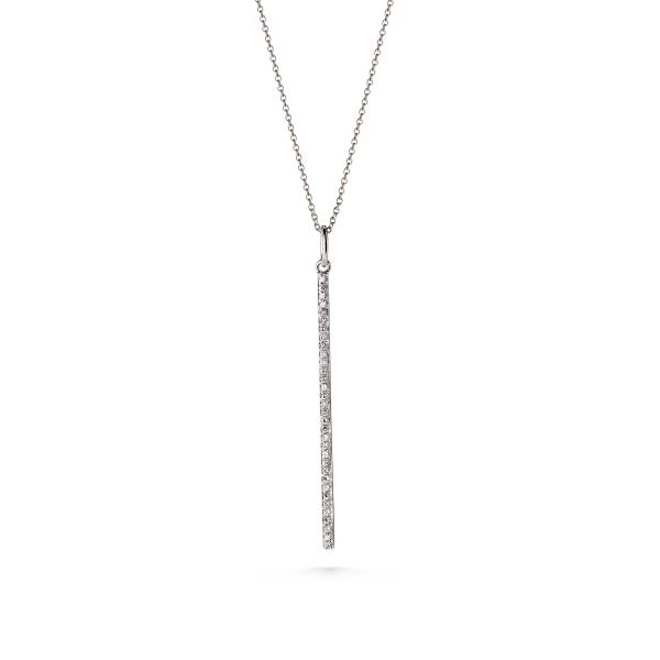 White Gold Curved Diamond Necklace - Simmons Fine Jewelry
