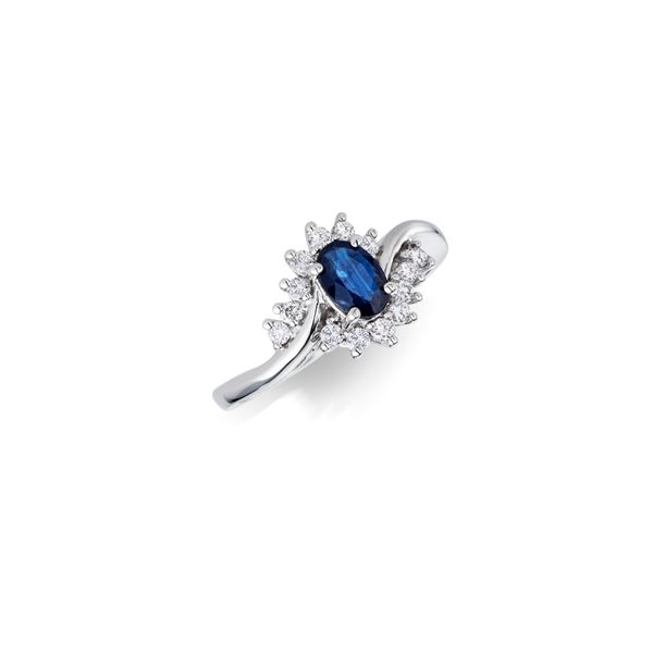 Sapphire and Diamond Bypass Ring  Heritage Fine Jewelers Rochester, NY