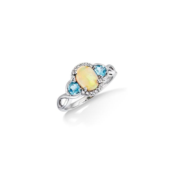 Ethiopian Opal with Blue Topaz Accent Stones Fashion Ring Heritage Fine Jewelers Rochester, NY