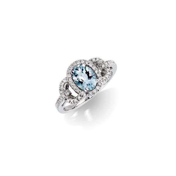 Aquamarine and Diamond Halo Style Ring  Heritage Fine Jewelers Rochester, NY