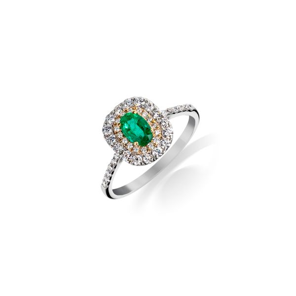 Double Halo Emerald Ring  Heritage Fine Jewelers Rochester, NY