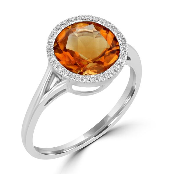 14K WHITE GOLD CITRINE AND DIAMOND RING EMP1192663 - Rings | Jackson ...