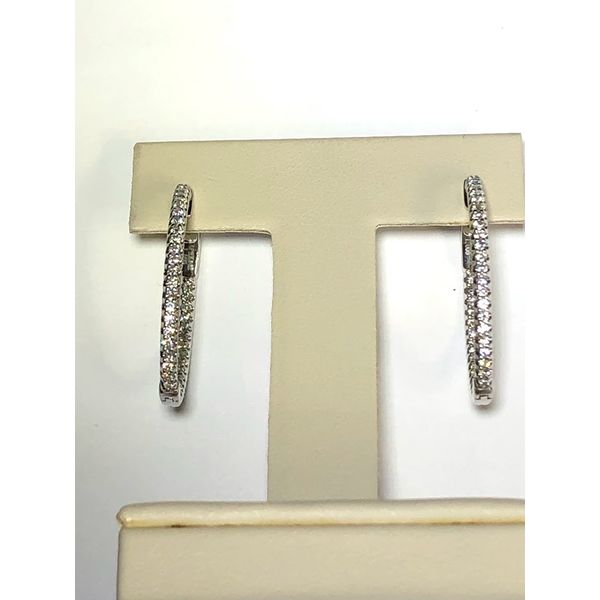 Diamond Hoop Earrings Image 2 Jerald Jewelers Latrobe, PA