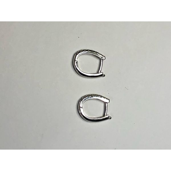 14kt WG Prong set Diamond hoop earrings Image 3 Jerald Jewelers Latrobe, PA