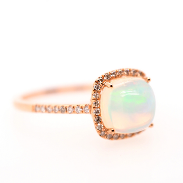 Cushion Halo Opal Ring Image 2 Portsches Fine Jewelry Boise, ID