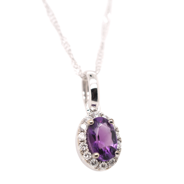 Amethyst and Diamond Necklace Image 2 Portsches Fine Jewelry Boise, ID