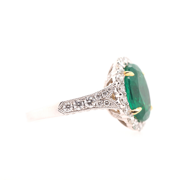 Emerald and Diamond Ring Image 2 Portsches Fine Jewelry Boise, ID