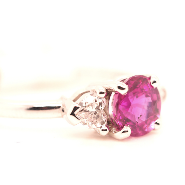 Pink Sapphire 3 Stone Ring Image 2 Portsches Fine Jewelry Boise, ID