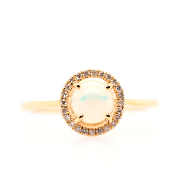 Halo Round Opal Ring Portsches Fine Jewelry Boise, ID