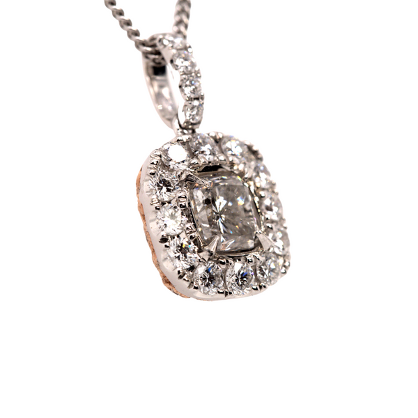 Radiant Halo Diamond Pendant Image 2 Portsches Fine Jewelry Boise, ID