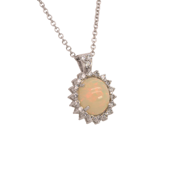 Oval shaped Opal Necklace Image 2 Portsches Fine Jewelry Boise, ID