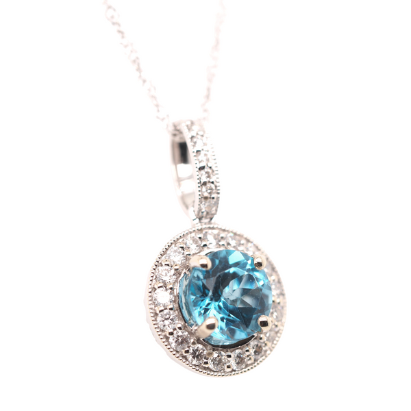 Blue Topaz and Diamond Necklace Image 2 Portsches Fine Jewelry Boise, ID